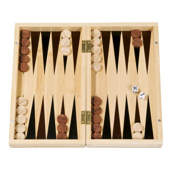 17685  17685 Spill, Backgammon, bambus 28x2x29,4cm. Fridolin